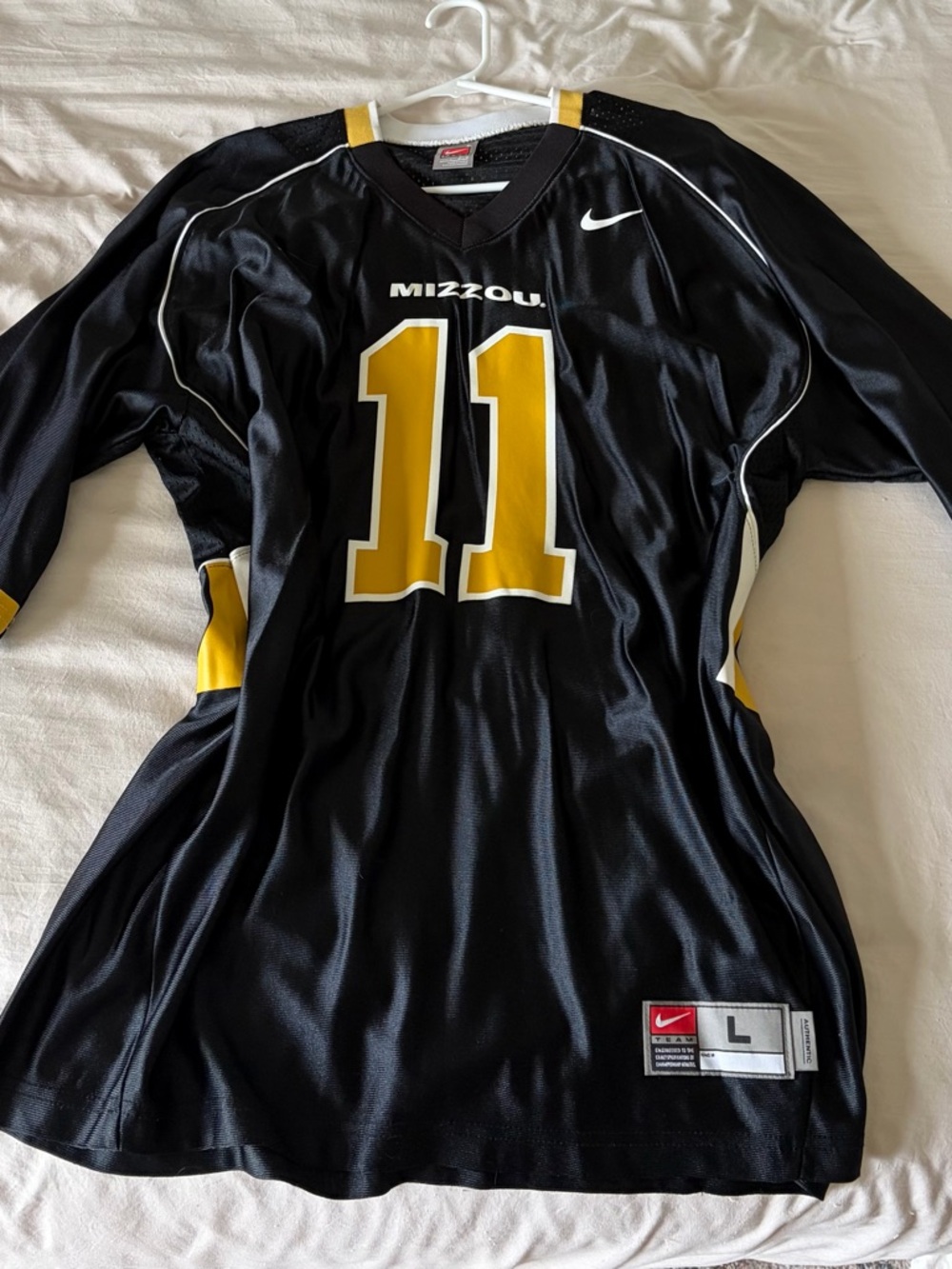 Nike Black & Gold Mizzou #11 Football Jersey